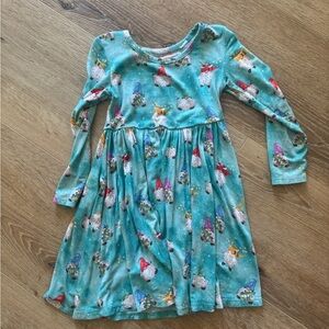 Posh Peanut Blue Long Sleeve Sundress Casual